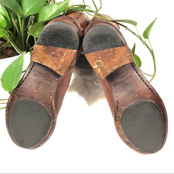 SOLD! Gorgeous FRYE Lindsey Plate Cognac Distressed Boot - Picture 12 of 15